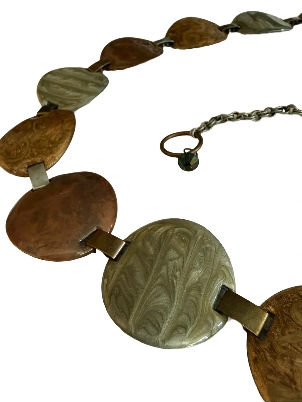 VINTAGE BOHO MINIMALIST ENAMELED & CHAIN BELT- ADJUSTABLE SIZE